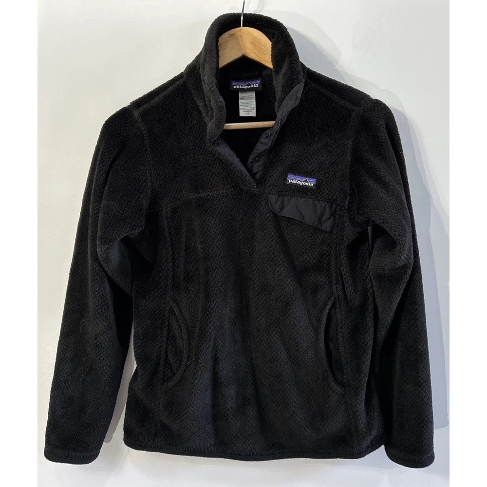 Women's Patagonia Re-Tool Snap-T Pullover 25442 Polartec Sz XS Black
